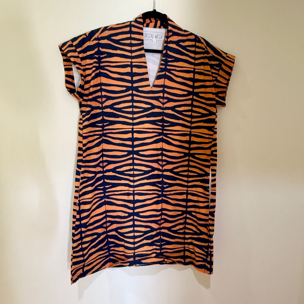 Navy Blue & Orange Tiger Stripe Dress - Gameday Dress, Clemson, Auburn - Picture 2 of 11